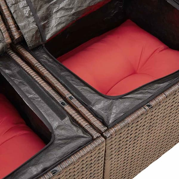 vidaXL sofasæt til haven 6 dele med hynder polyrattan brun