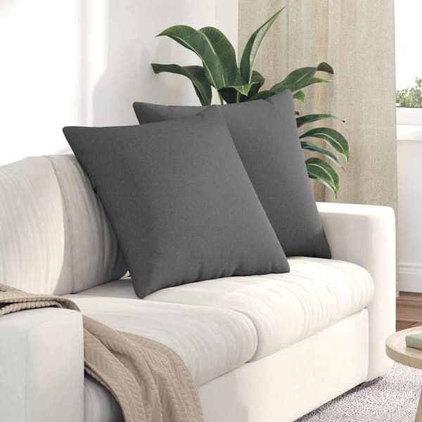 vidaXL Sofapuder 2 pcs Mørkegrå 80 x 80 cm Stof