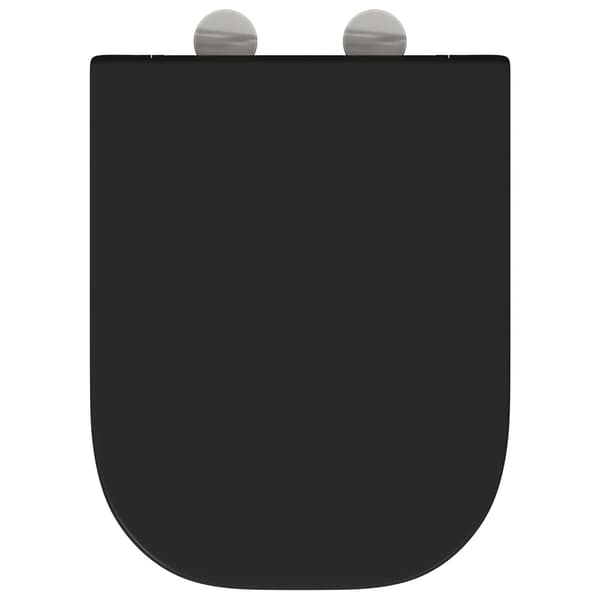 vidaXL WC-istuin Musta 47,5 x 35 x 3,6 cm Duroplast