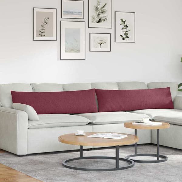vidaXL Sofapuder 2 pcs Vinrød 145 x 40 cm Stof