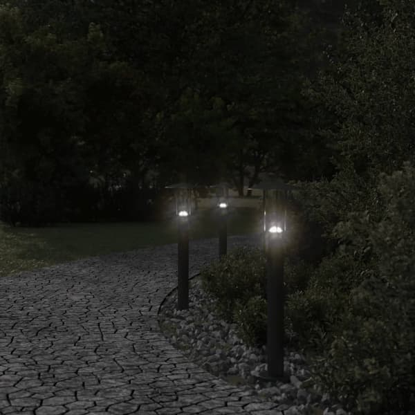 vidaXL udendørs standerlampe 60 cm rustfrit stål sort