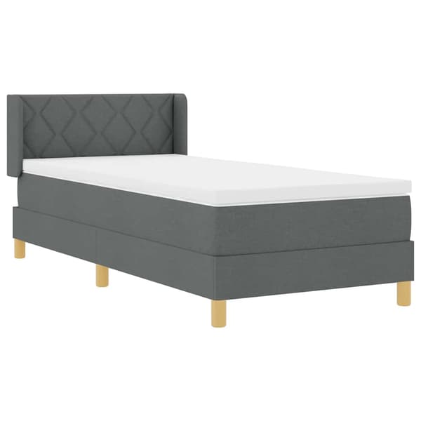 vidaXL Box spring seng med madras Mørkegrå 200 x 100 cm Polyester