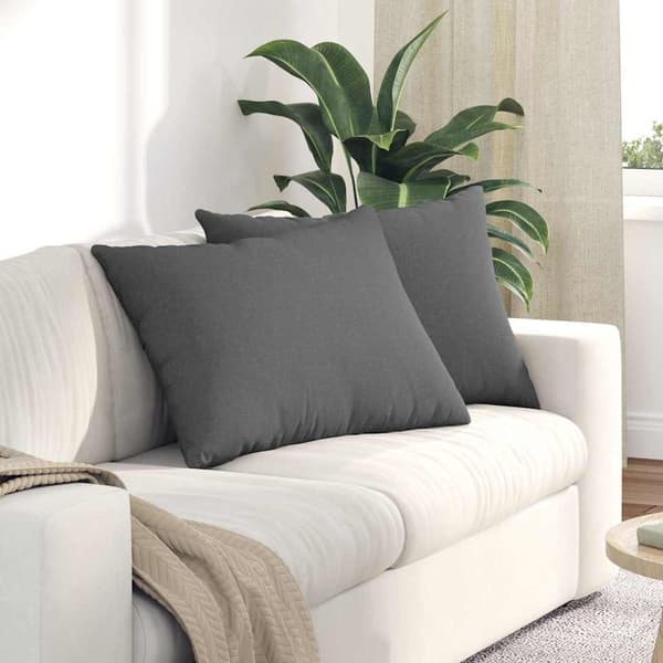 vidaXL Sofapuder 2 pcs Mørkegrå 70 x 50 cm Stof