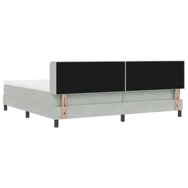 vidaXL Box spring seng med madras Lysegrå 200 x 200 cm Polyester