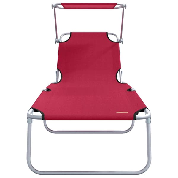 vidaXL Solstol 2 pcs Rød 58 x 188 x 77cm Polyester