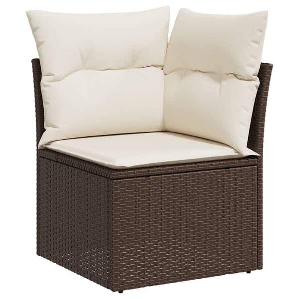 vidaXL sofasæt til haven 8 dele med hynder polyrattan brun