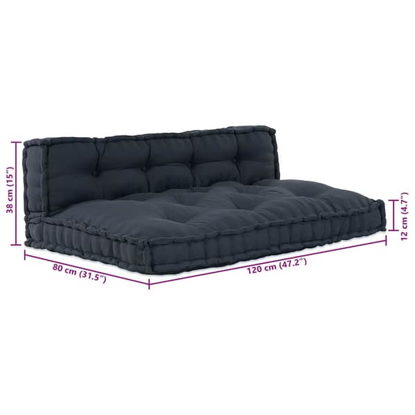 vidaXL Modulært patchwork sofa 2 pcs Antracit 120 x 80 x 38 cm Stof