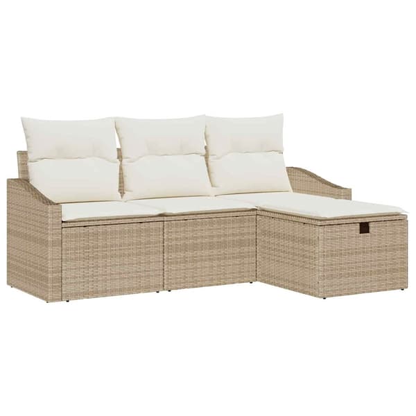 vidaXL Sofa Sæt med pude 4 pcs polyrattan