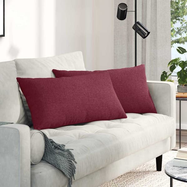 vidaXL Sofapuder 2 pcs Vinrød 80 x 40 cm Stof