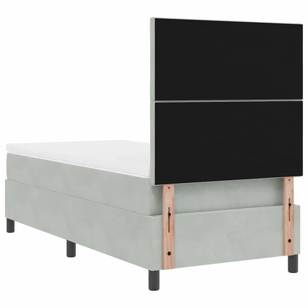 vidaXL Box spring seng med madras Lysegrå 100 x 200 cm Fløjl