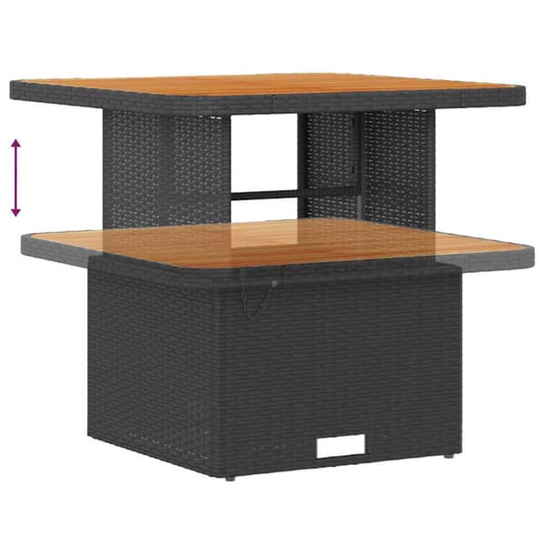 vidaXL Havesofa Sæt 9 pcs Sort polyrattan