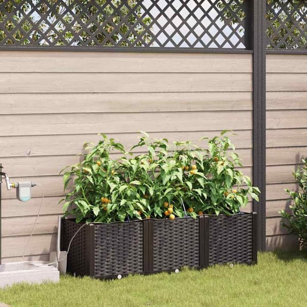 vidaXL Have Blomsterkrukke 3 pcs Brun Stål