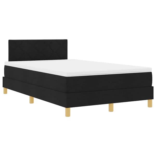 vidaXL Box spring seng med madras Sort 120 x 200 cm Stof