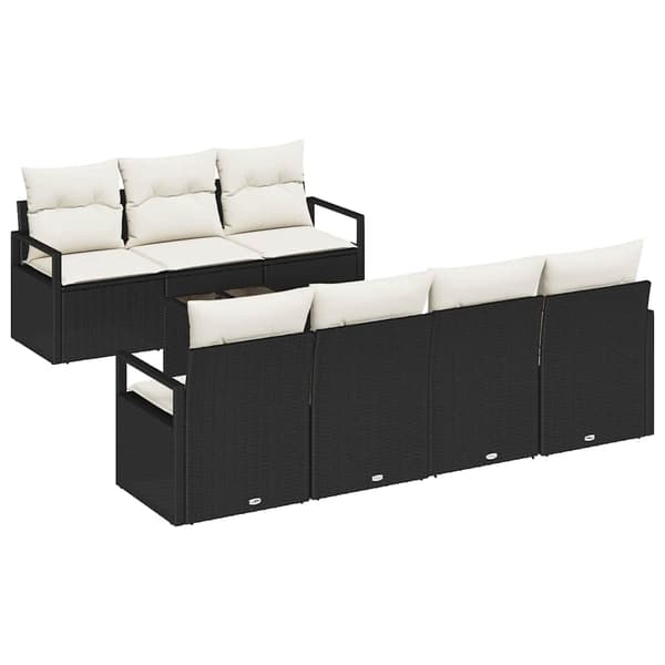 vidaXL Sofa Sæt 8 pcs Sort og Cream polyrattan