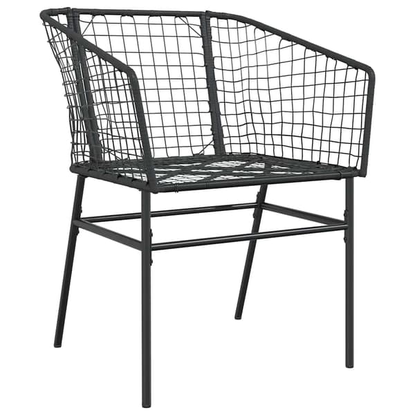 vidaXL 9 dele spisebordssæt til haven polyrattan glas sort