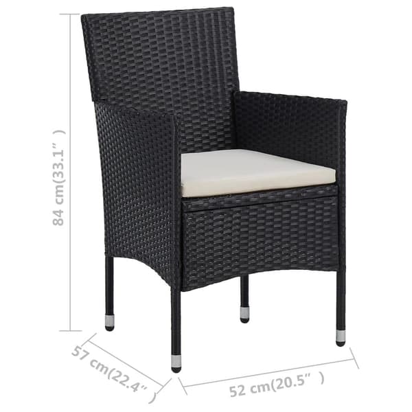 vidaXL havestole 2 stk. polyrattan sort