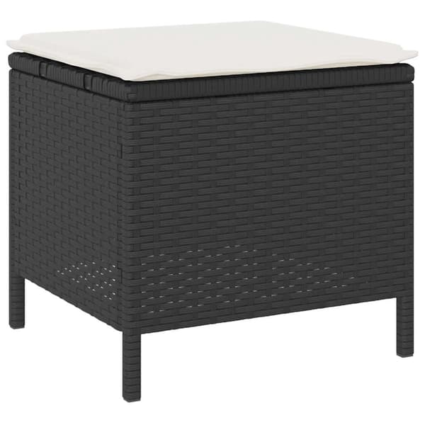 vidaXL Have Spisebordssæt Sort polyrattan