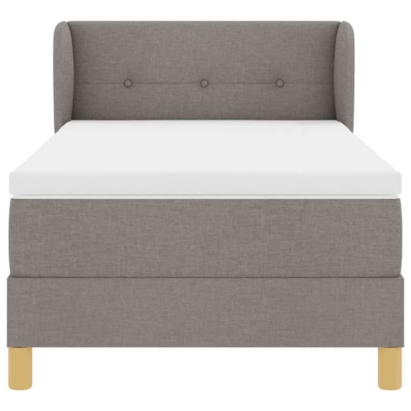vidaXL Box spring seng med madras Gråbrun 100 x 200 cm Stof