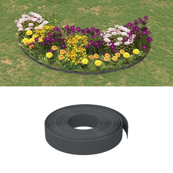 vidaXL græskanter 5 stk. 10 m 10 cm polyethylen grå