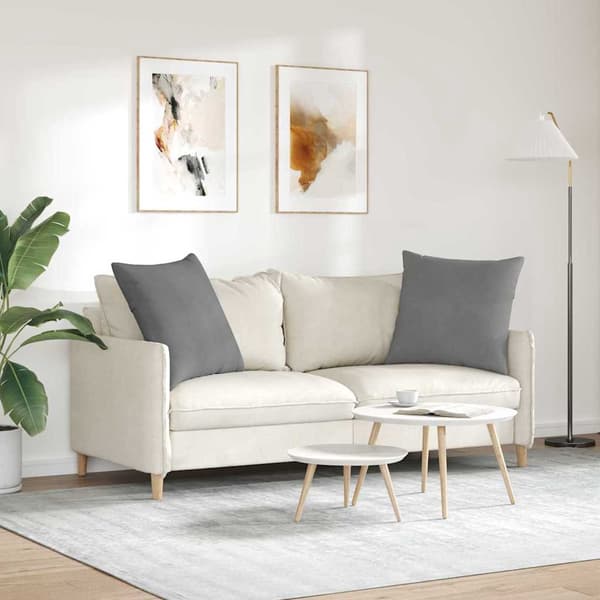 vidaXL Sofapuder 2 pcs Mørkegrå 80 x 80 cm Stof