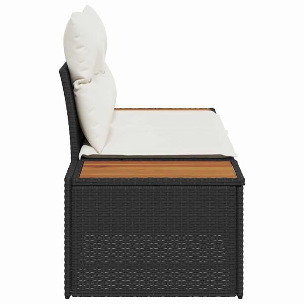 vidaXL Havemøbelsofa Sort 184 x 62 x 85cm polyrattan