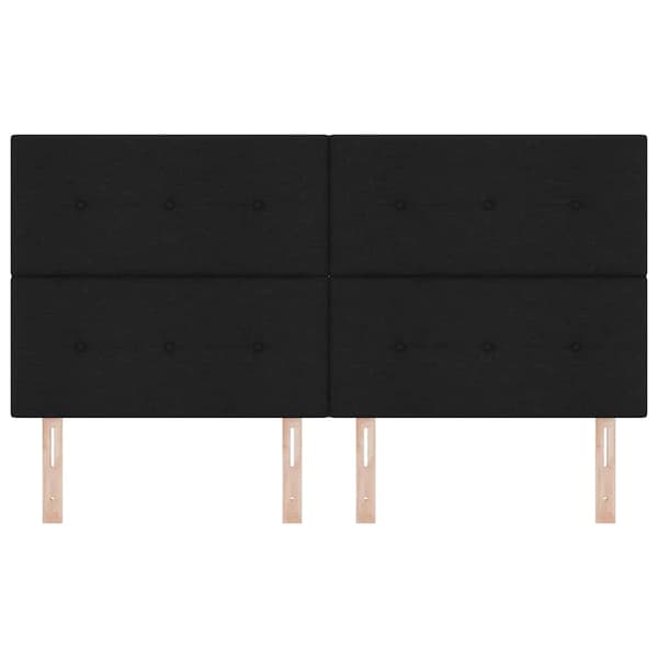 vidaXL LED-sengegavl Sort 90 cm Stof
