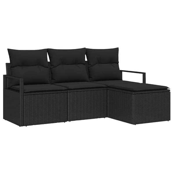 vidaXL Sofa Sæt 4 pcs Sort polyrattan