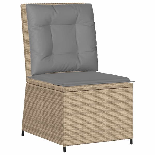 vidaXL Havemøbelsofa med pude Beige og grå polyrattan