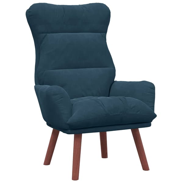 vidaXL Afslappende stol Blå 69 x 74 x 93 cm Fløjl