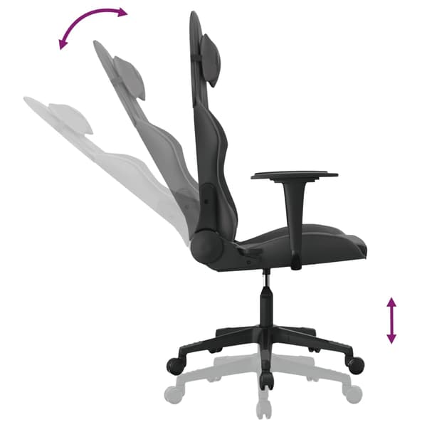 vidaXL gamingstol med massagefunktion kunstlæder sort
