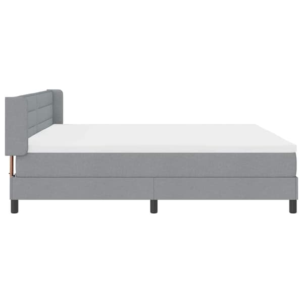 vidaXL Box spring seng med madras Lysegrå 200 x 200 cm Polyester