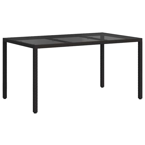 vidaXL Puutarhapöytä Musta 150 x 90 x 75 cm polyrottinki