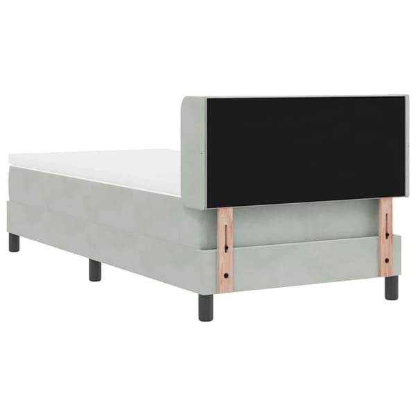 vidaXL Box spring seng med madras Lysegrå 200 x 90 cm Polyester
