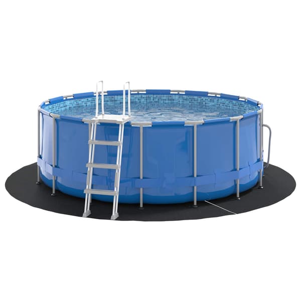 vidaXL Pool Bundark Sort Ø 244 cm Polyester geotekstil
