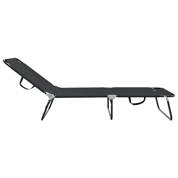 vidaXL Foldestol 2 pcs Sort 188 x 57 x 86,5 cm Polyester