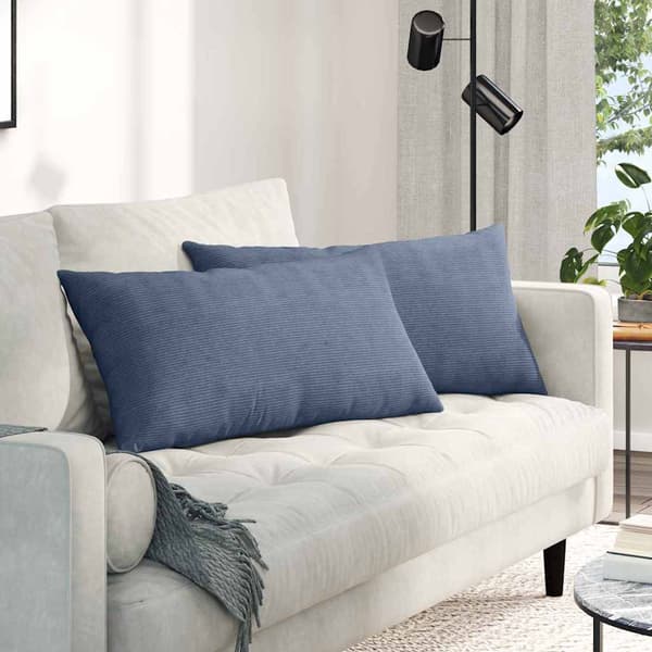 vidaXL Sofapuder 2 pcs Blå 80 x 40 cm Velourstof