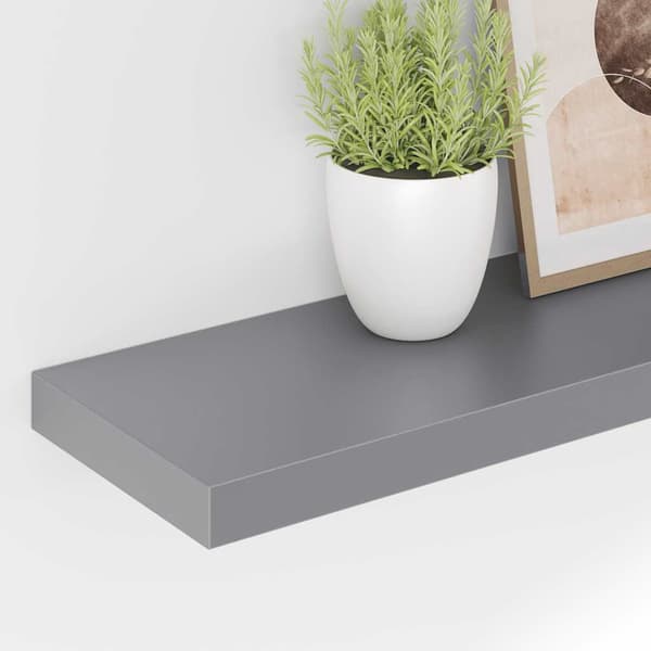 vidaXL væghylde 90x23,5x3,8 cm MDF grå