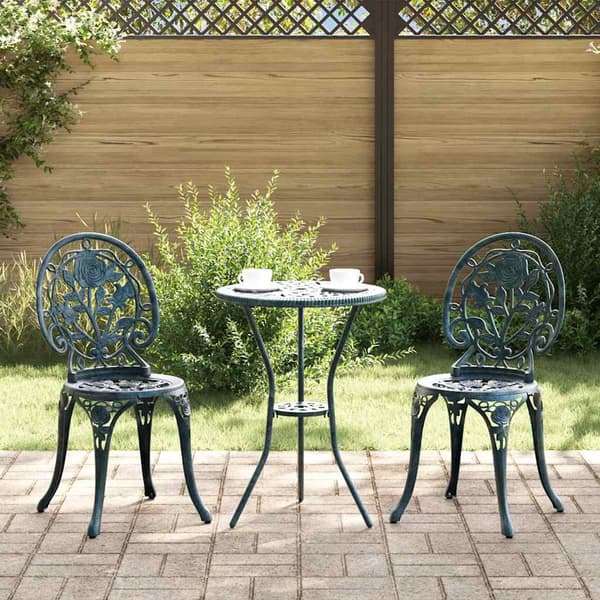 vidaXL Have Bistro Sæt 3 pcs Grøn Aluminium