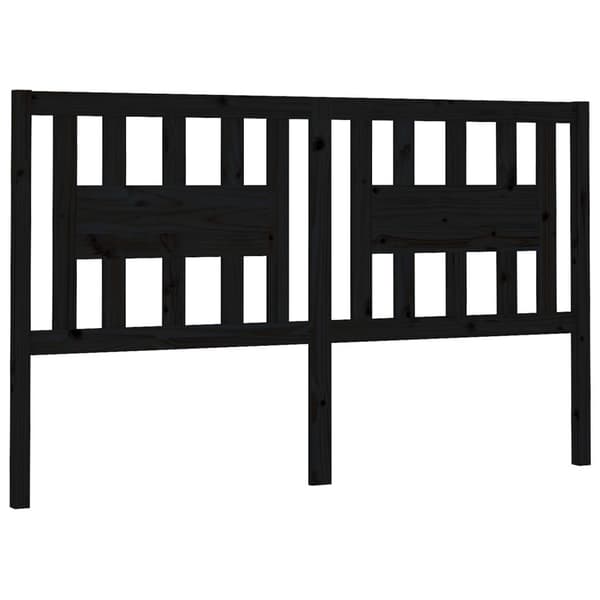 vidaXL sengegærde 126x4x100 cm massivt fyrretræ sort