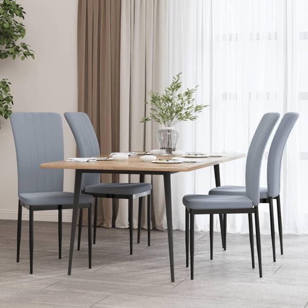 vidaXL spisebordsstole 4 stk. velour lysegrå