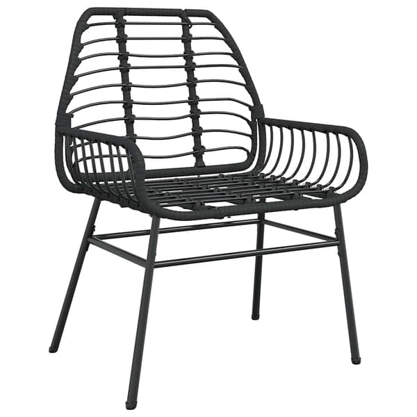 vidaXL 7 dele spisebordssæt til haven polyrattan glas sort