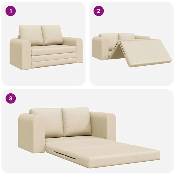 vidaXL Sovesofa 60cm Creme Stof