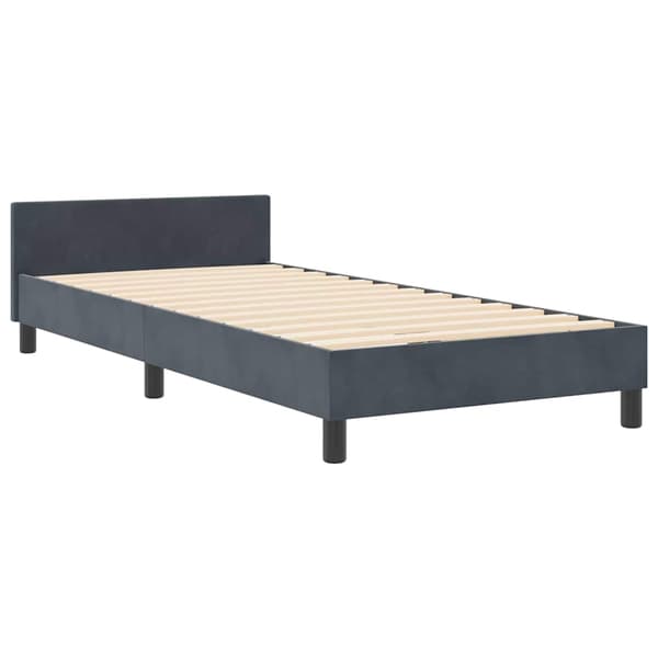 vidaXL Box spring seng med hovedgærde Mørkegrå 100 x 200 cm Fløjl