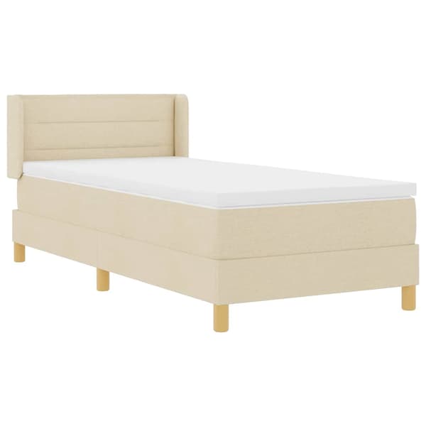 vidaXL Box spring seng med madras Creme 200 x 100 cm Polyester