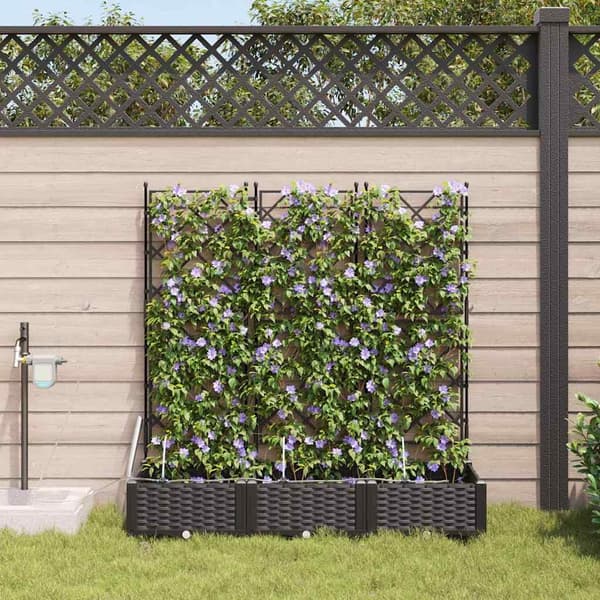 vidaXL Have Blomsterkrukke 3 pcs Sort Stål