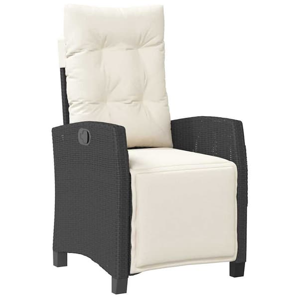 vidaXL Have Spisebordssæt 7 pcs Sort polyrattan