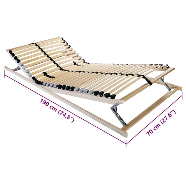 vidaXL Lamelbund Brun 70 x 190 cm Solid bøg