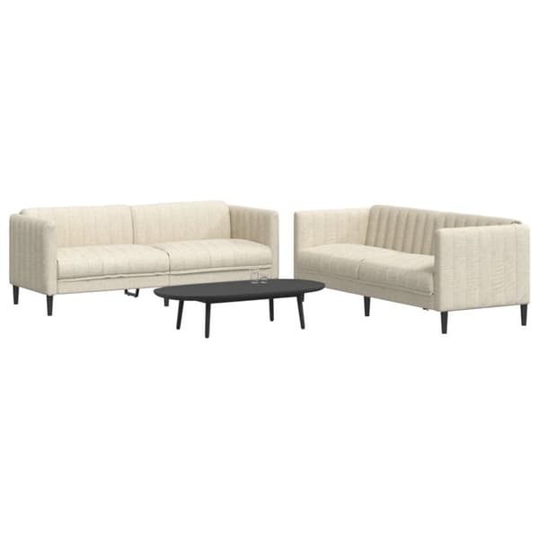 vidaXL sofasæt 2 dele stof cremefarvet