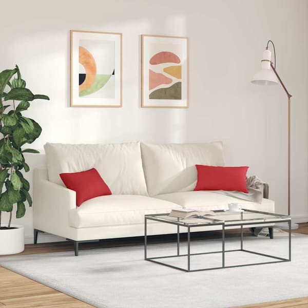 vidaXL Sofapuder 2 pcs Rød 50 x 30 cm Stof