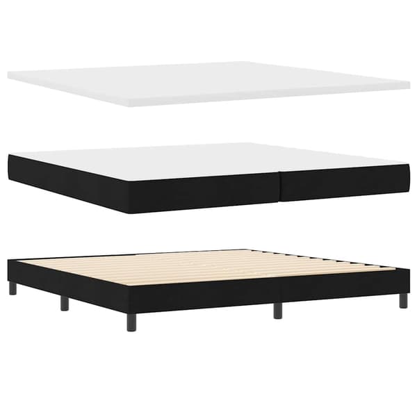 vidaXL Box spring seng med madras Sort 200 x 200 cm Polyester